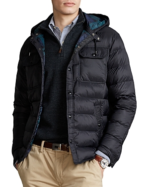 Polo Ralph Lauren Water-resistant Hooded Shirt Jacket In Polo Black