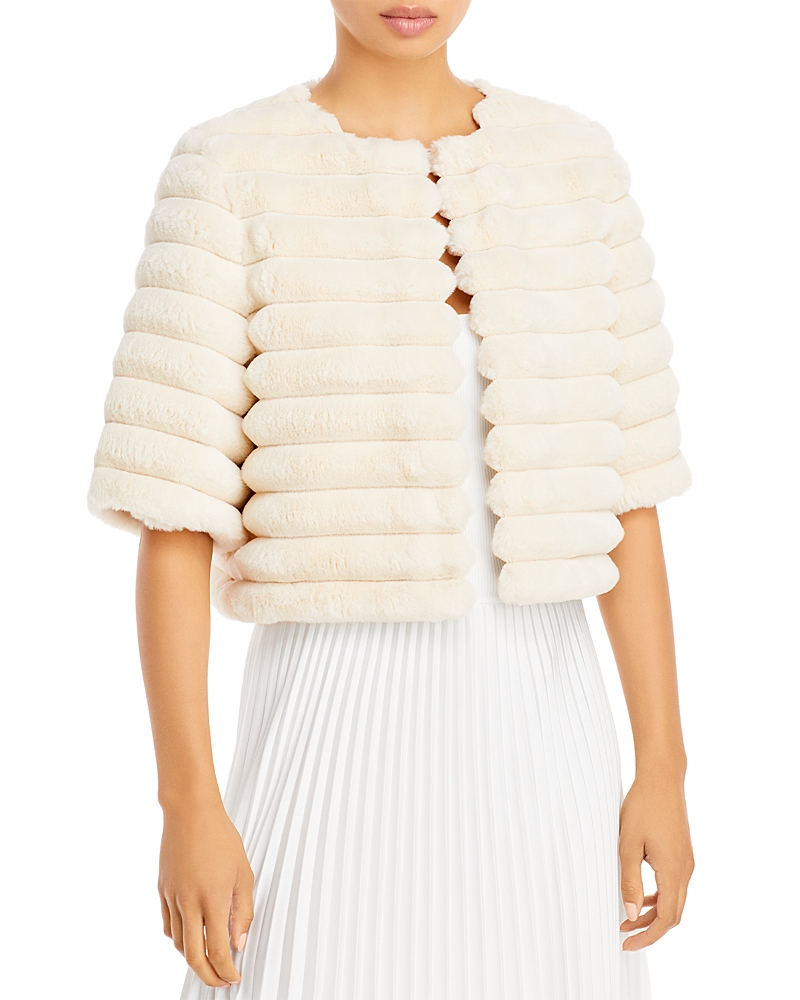 BCBGMAXAZRIA FAUX FUR SHRUG