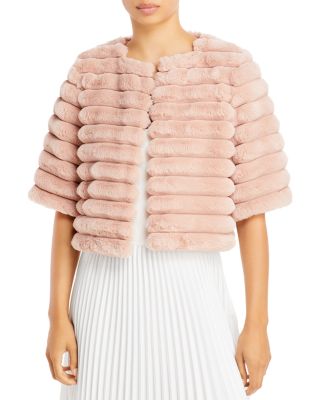 Bcbgmaxazria Faux Fur Shrug In Bare Pink ModeSens