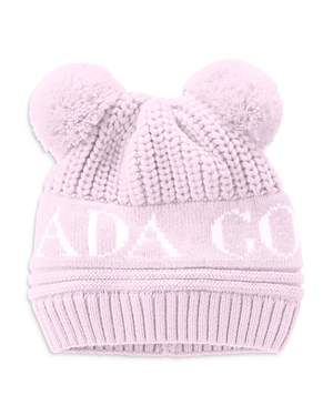 Shop Canada Goose Unisex Double Pom Hat - Baby In Soft Pink