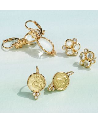 Temple St. Clair 18K Yellow Gold Oval Crystal Amulet Earrings