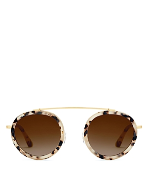 Krewe Conti Round Sunglasses, 45mm In Tan/brown