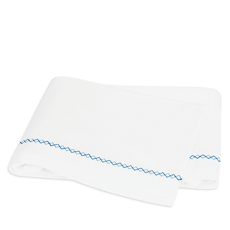 Matouk Hatch Flat Sheet, Full/queen In Sky Blue