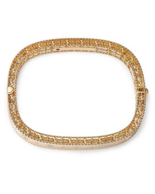 18K Yellow Gold and Diamond Princess Bangle