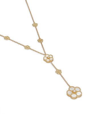 18K Yellow Gold Daisy Mother-of-Pearl &amp; Diamond Y-Necklace, 16&amp;quot; - Exclusive