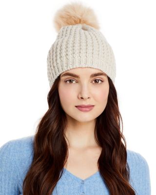 Kyi Kyi Pom-Pom Classic Knit Beanie (41 
