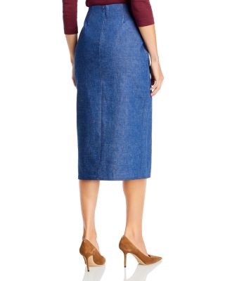ワンピース TORY BURCH Women Mid Skirts 167521 417 Blue Tory Burch Denim Faux Wrap Midi Skirt | Bloomingdale's