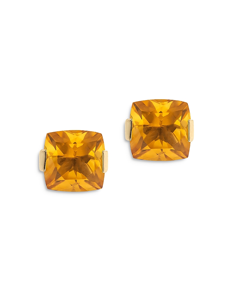 Bloomingdale's Fine Collection Cushion Cut Citrine Stud Earrings in 14K Yellow Gold
