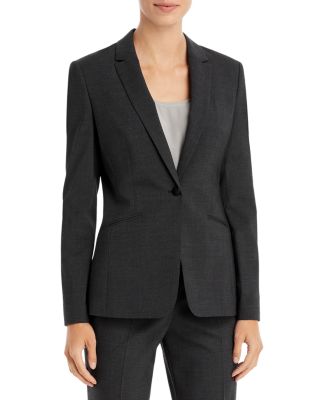 Hugo Boss Jabina Tropical Stretch Wool Jacket In Charcoal ModeSens