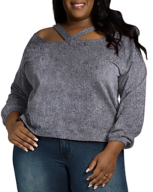 Standards & Practices Poetic Justice Della Off Shoulder Top In Grey