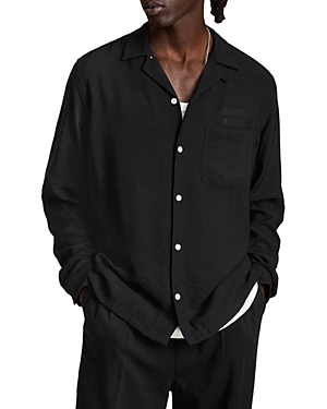 Allsaints Commune Embroidered Relaxed Fit Camp Shirt