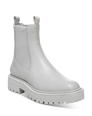 Sam Edelman Laguna Womens Lugged Sole Ankle Chelsea Boots In Pebble Grey Leather