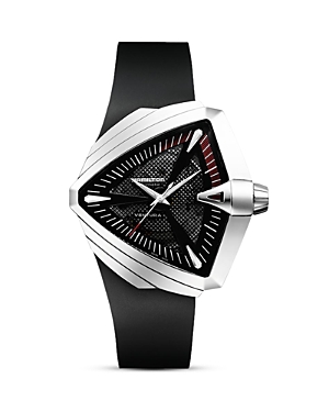 Hamilton Men's Swiss Automatic Ventura Xxl Black Rubber Strap Watch 45.5x46mm H24655331 In Black/black