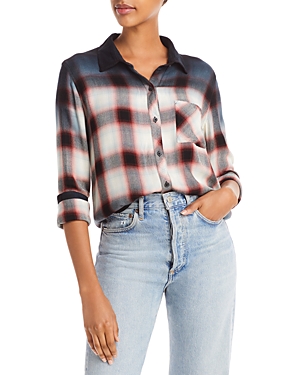 Rails Hunter Ombre Plaid Button Down Shirt In Ivory Smoke