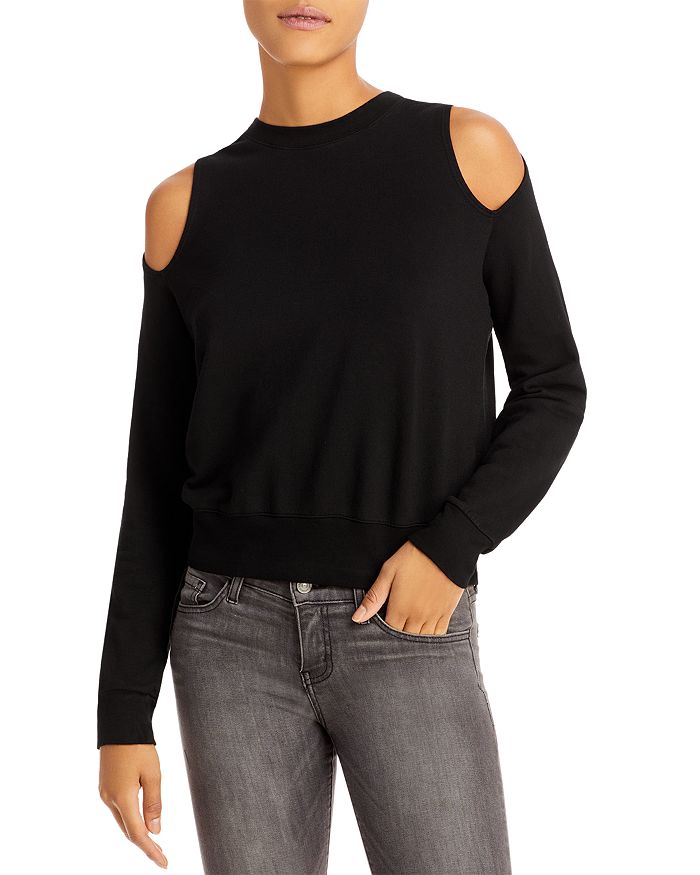 Monrow Cutout Shoulder Sweatshirt Bloomingdale s