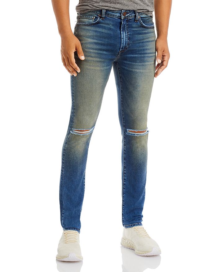 MONFRÈRE Greyson Skinny Fit Jeans in Distressed Dark | Bloomingdale's