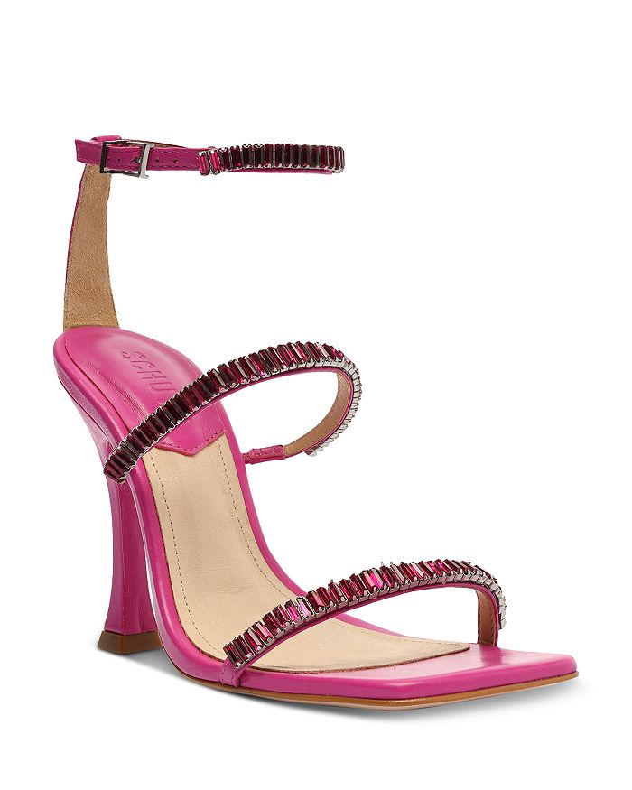 SCHUTZ Women's Nellina Embellished Ankle Strap Sandals | Bloomingdale's