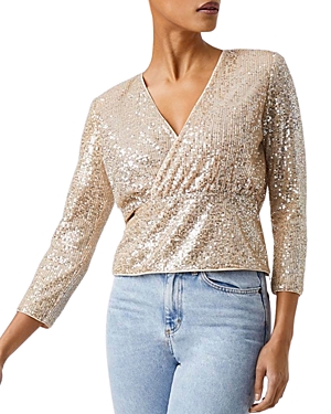 FRENCH CONNECTION ESHKA SEQUIN TOP,72RNE
