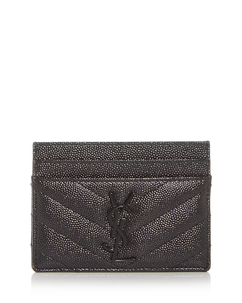 Saint Laurent Cassandre Matelasse Card Case in Grain De Poudre Leather · One Size