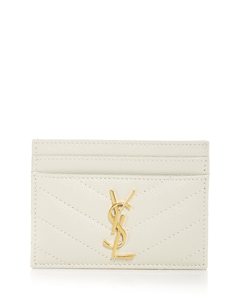 Saint Laurent Cassandre Matelasse Card Case in Grain De Poudre Leather · One Size