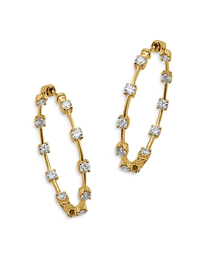 Bloomingdale's Diamond Station Inside Out Hoop Earrings In 14k Yellow Gold, 1.75 Ct. T.w. - 100% Exclusive In White/gold