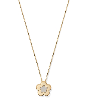 Bloomingdale's Made in Italy Mother of Pearl Flower Pendant Necklace in 14K Yellow Gold, 18 - 100% E