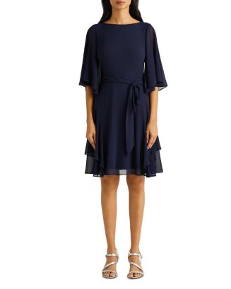 Ralph Lauren Ruffled Georgette Dress | Bloomingdale's