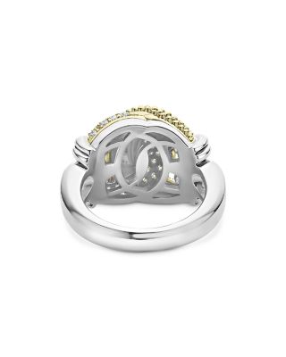 Sterling Silver & 18K Yellow Gold Caviar Luxe Diamond Large Knot Ring