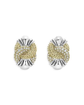 Sterling Silver & 18K Yellow Gold Caviar Luxe Diamond Knot Earrings