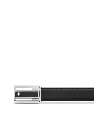 Men's Cut Out Black Buckle Reversible Belt