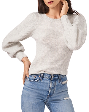 1.state Balloon Sleeve Crew Neck Sweater In Silver Heather