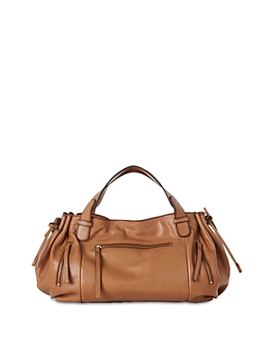 Gerard Darel Rebelle Leather Top Handle Bag In Camel