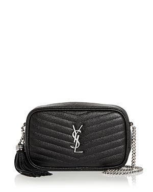 SAINT LAURENT LOU MINI QUILTED LEATHER CAMERA BAG,6125791GF021000