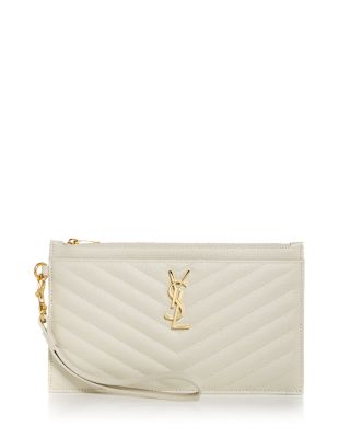 ysl monogram quilted leather clutch