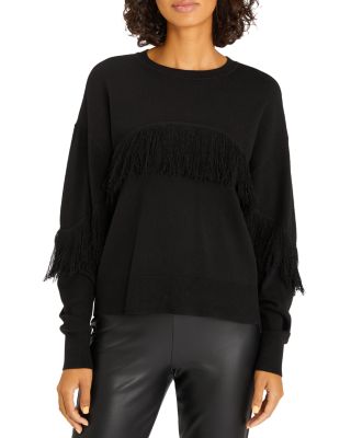 black fringe sweater