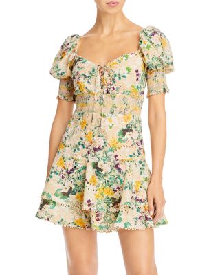 alice and olivia crawford mini dress Crawford Floral Puff Sleeve Mini Dress by alice + olivia at THE MILE