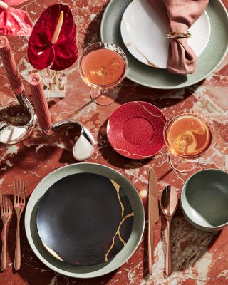 Kintsugi Charbon Coupe Salad Plate