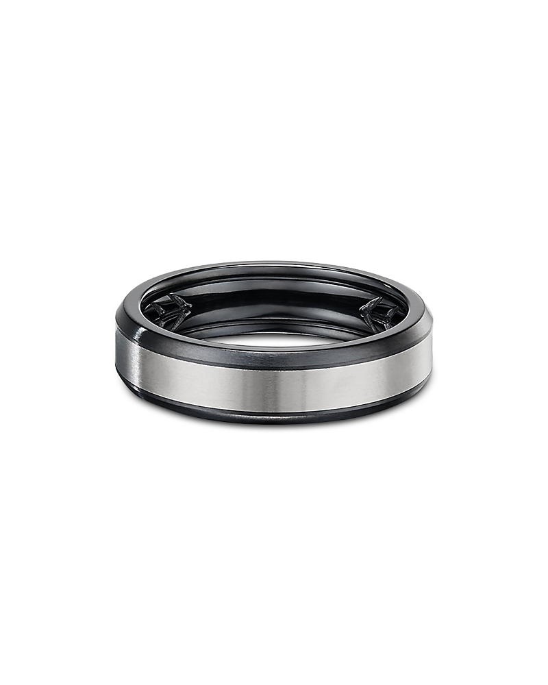 David Yurman Men's Gray & Black Titanium Beveled Band