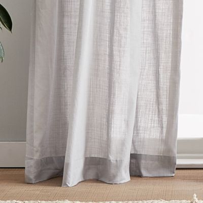 Cotton Sheer 108" x 50" Tie Tab Window Panel, Pair