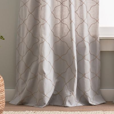 Mallorca Embroidery Back Tab Window Panel, Pair