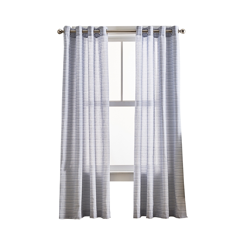 Peri Home Cargo Stripe 84 X 50 Grommet Window Panel, Pair In Indigo