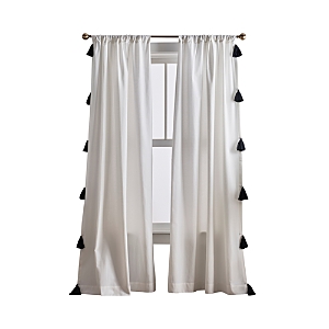 Shop Peri Home Chunky Tassel 84 X 42 Poletop White With Black Tassel Window Panel, Pair