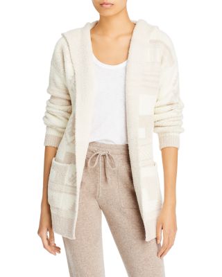 BAREFOOT DREAMS Patchwork Belted Hooded Cardigan 100% Exclusive