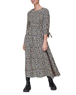 Shop Whistles Cheetah Print Midi Dress In Leopard Print