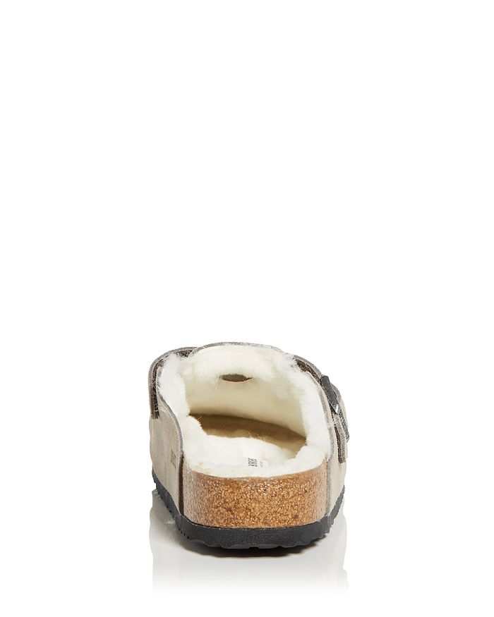 Birkenstock Men's Boston Shearling Clogs In Stone Coin/natural
