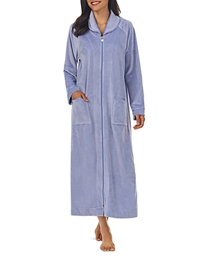 Eileen West Long Zip Robe In Blueberry