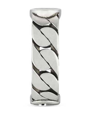 Sterling Silver Interlocked G Black Enamel Chain Link Ring