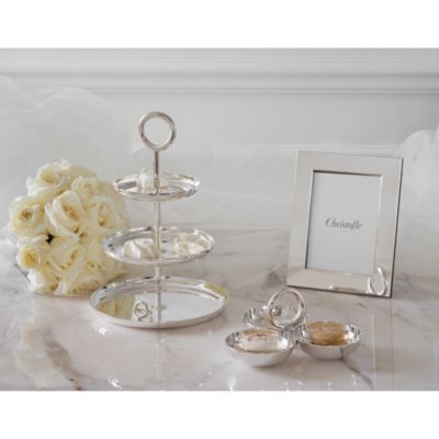 Vertigo Small 3-Part Silver Appetizer Dish