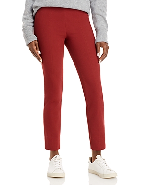 Vince Stitch Front Seamed Pants In Dark Currant