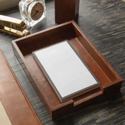 Pigeon & Poodle - Stirling Tobacco Full Grain Leather Desk Accessories, Set of 4